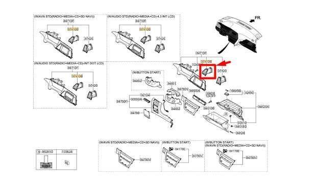 2015-17 Hyundai Sonata Front Left Side Dash Inner Air Vent Trim 97410-C2000 OEM - Alshned Auto Parts