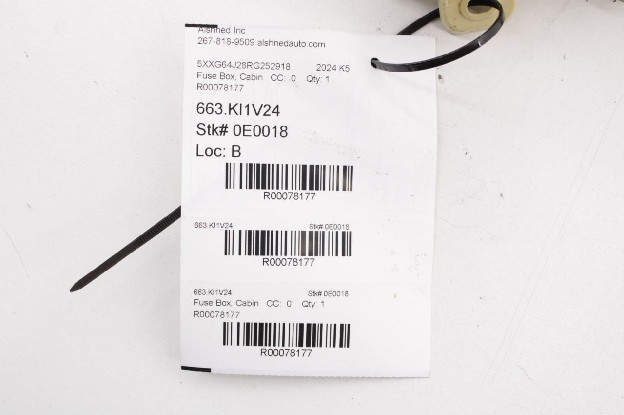 2021-24 Kia K5 GTLine 1.6L AWD Cabin Instrument Panel Fuse Relay Junction Block - Alshned Auto Parts