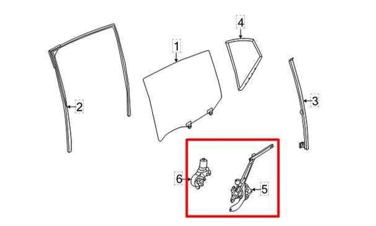 2020-24 Nissan Sentra Rear Right Door Window Regulator w/ Motor 82720-3NN0A OEM - Alshned Auto Parts