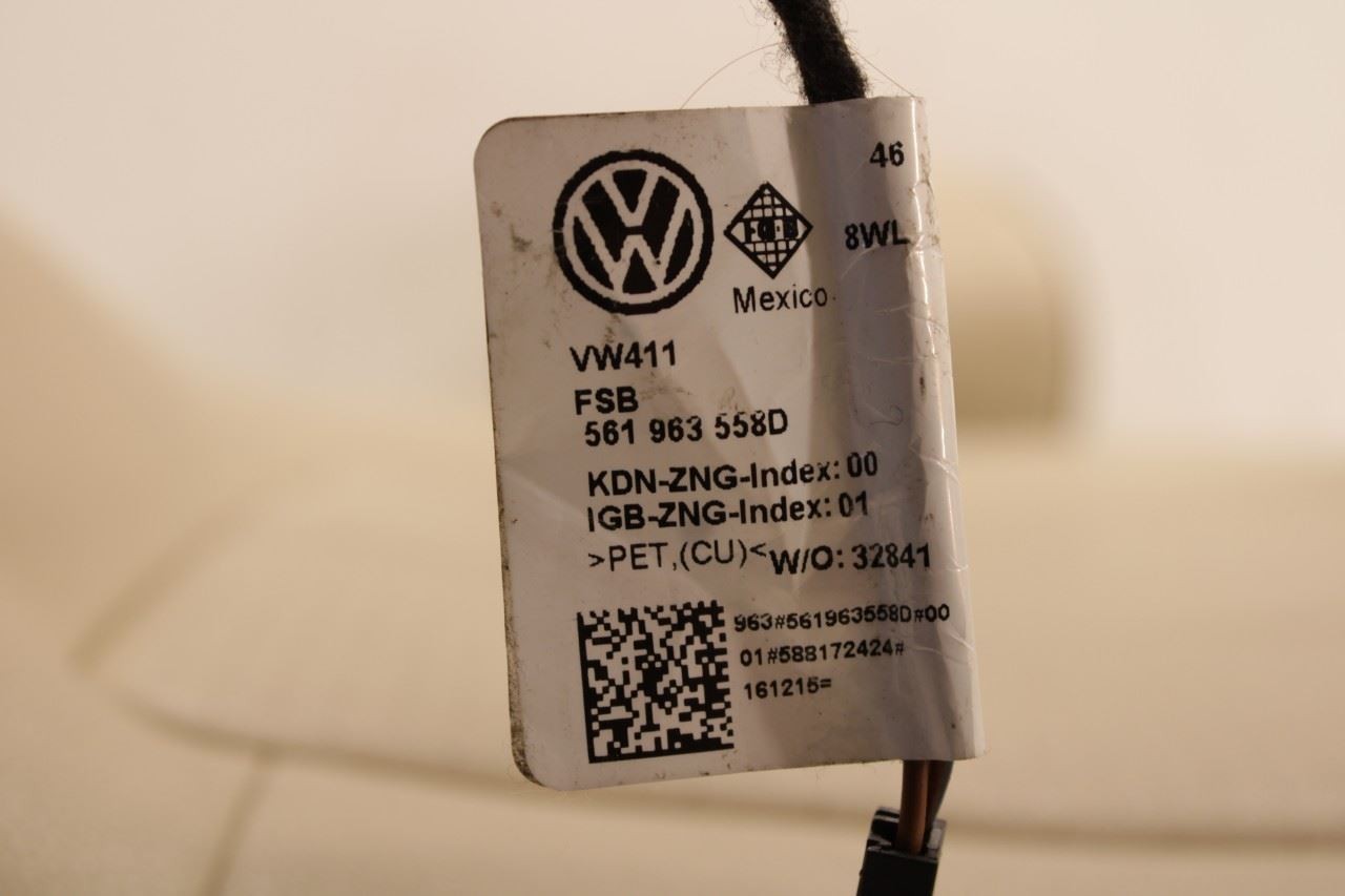 16-18 Volkswagen Passat SE Front RH Side Seat Backrest Upper Cushion w/ Headrest - Alshned Auto Parts