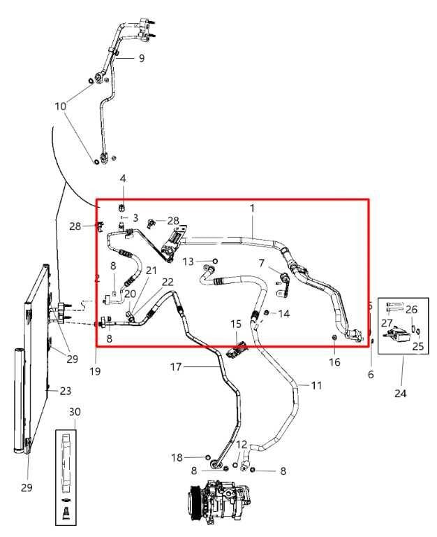 14-24 Ram 1500 Classic Quad Cab 5.7L 4WD AC Conditioning Suction and Liquid Hose1