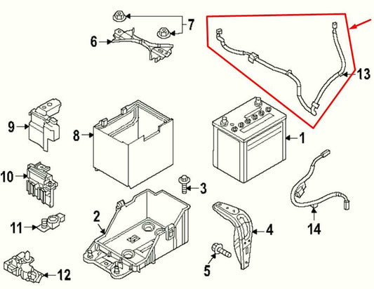 202125 Mazda CX30 2.5 S 2.5L Positive Battery Cable Wire Harness DHTD67070A - Alshned Auto Parts