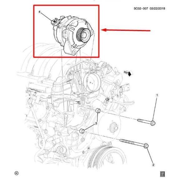 2019-2022 Chevrolet Silverado 1500 Engine Alternator Generator 13534123 OEM - Alshned Auto Parts