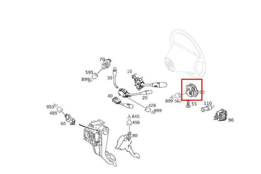 06-09 Mercedes-Benz CLK 350 3.5L Ignition Switch Module w/ Fob Key 209-545-34-08 - Alshned Auto Parts