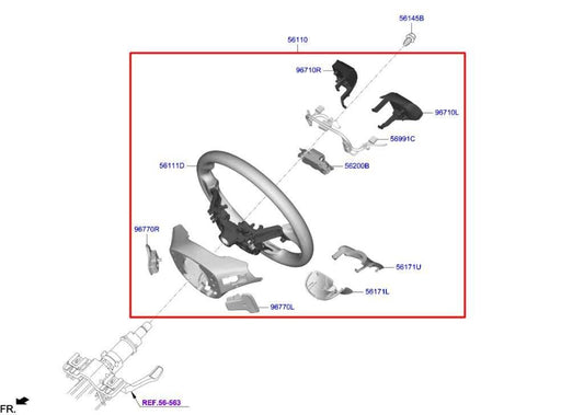 2018-21 Kia Stinger GT2 Steering Wheel Leather w/ Control Buttons 56100-J5310CET - Alshned Auto Parts