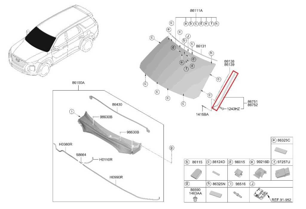 2020-2026 Hyundai Palisade Limited AWD Front Left Windshield Molding 86130-S8000 - Alshned Auto Parts