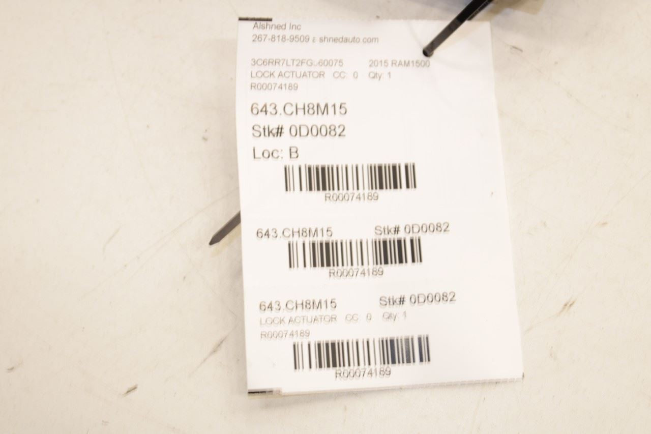 2012-2018 RAM 1500 Big Horn Front Left Door Lock Latch Actuator 4589417AH OEM - Alshned Auto Parts