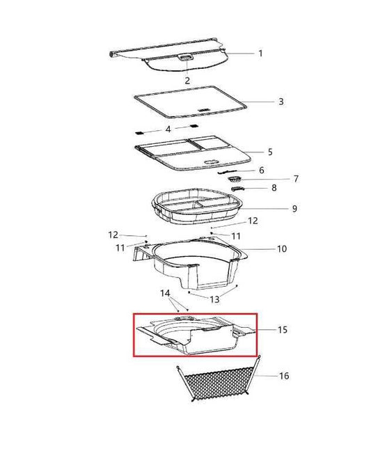14-18 Jeep Cherokee Limited Trunk Floor Spare Wheel Tire Liner Carpet 68140514AA - Alshned Auto Parts