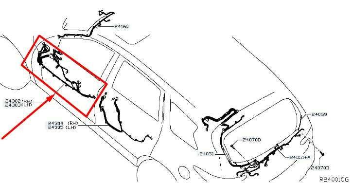 2016-2019 Infiniti QX60 Front Left Driver Door Wire Harness 24125-9NJ0C OEM1