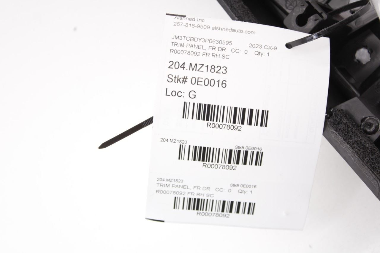 2022-2023 Mazda CX9 Grand Touring Front Right Door Trim Panel TC3T6842005 - Alshned Auto Parts