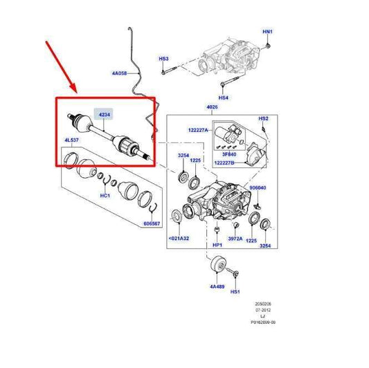 2006-2012 Land Rover Range Rover 4.2L Rear Left Driver Axle Shaft TOB500320 OEM - Alshned Auto Parts