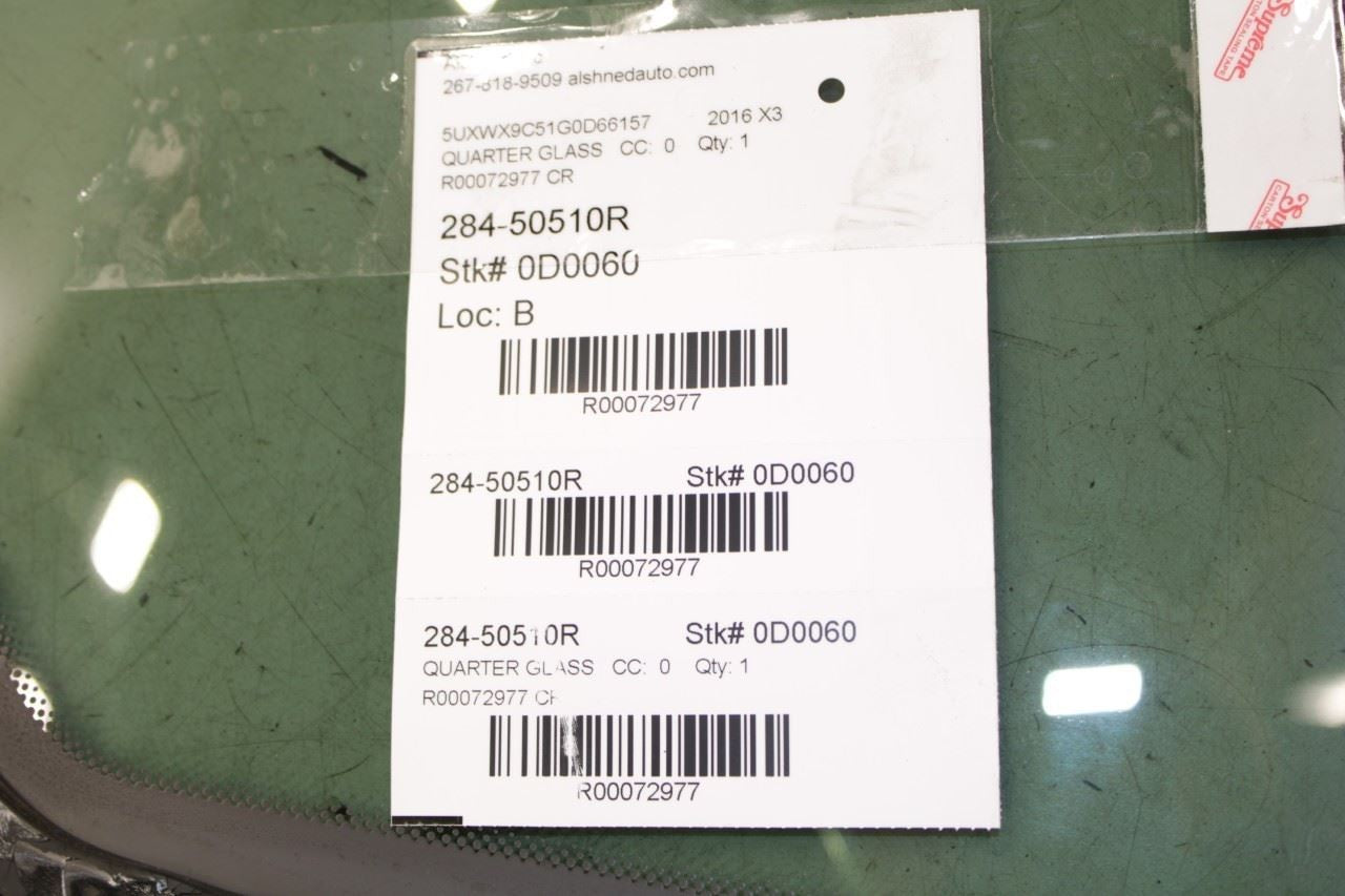 201117 BMW X3 xDrive28i Rear Right Side Quarter Window Glass 51377205628 *ReaD* - Alshned Auto Parts