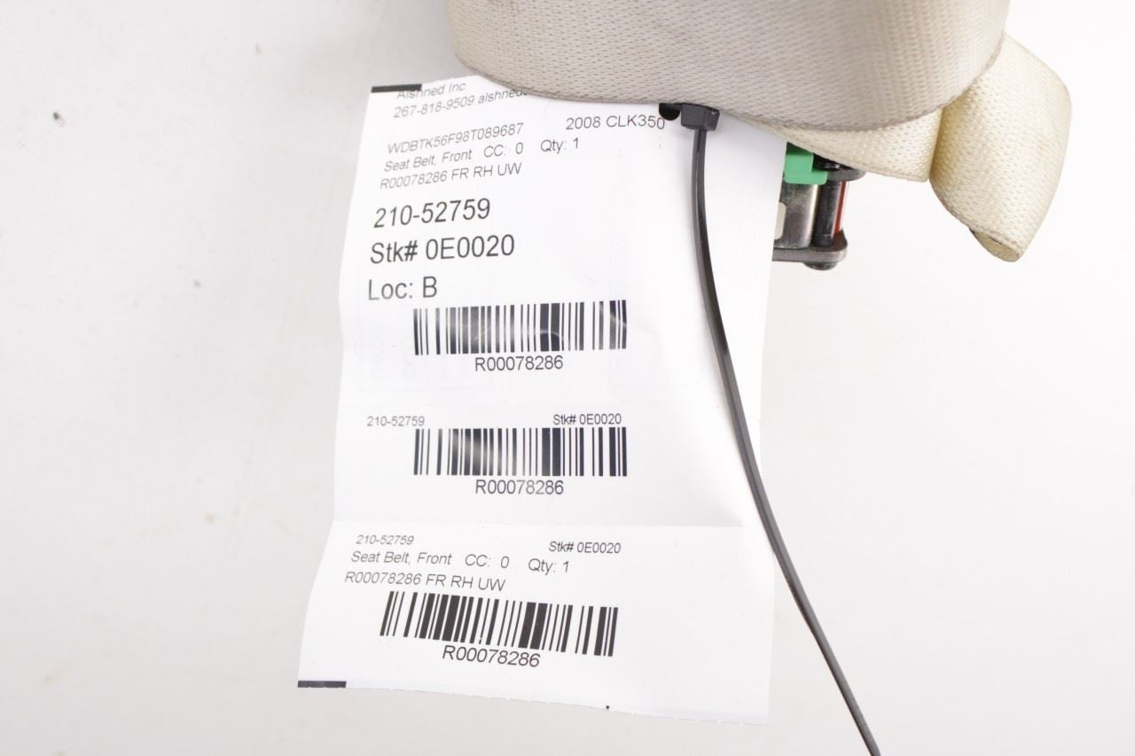 2006-09 Mercedes-Benz CLK 350 RWD Front Passenger Right Side Seat Belt Retractor - Alshned Auto Parts