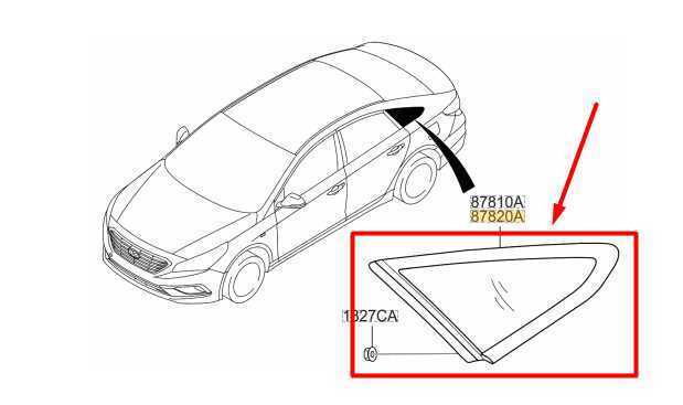 2015-2017 Hyundai Sonata Rear Right Quarter Panel Window Glass 87820-C2000 OEM - Alshned Auto Parts