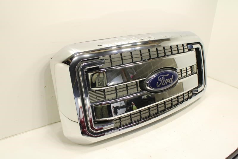 2011-2016 Ford F250 SD Front Radiator Grille Chrome w/ Emblem BC34-8A164-ABW OEM - Alshned Auto Parts