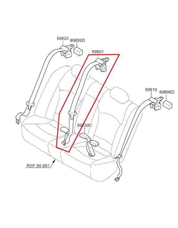 11-15 Kia Optima LX Rear Center 2nd Row Seat Belt Retractor w/ Seat Belt Buckle1