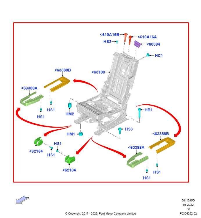 2020-21 Ford Expedition Max XLT 3.5L 4WD Rear Center 2nd Row Seat Full Complete2