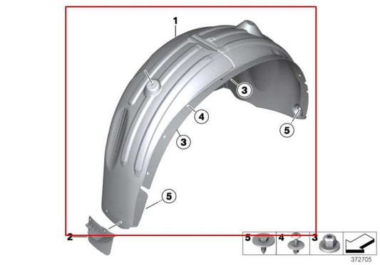 1117 BMW X3 xDrive28i Rear Left Side Wheelhouse Liner Splash Shield 51717213649 - Alshned Auto Parts