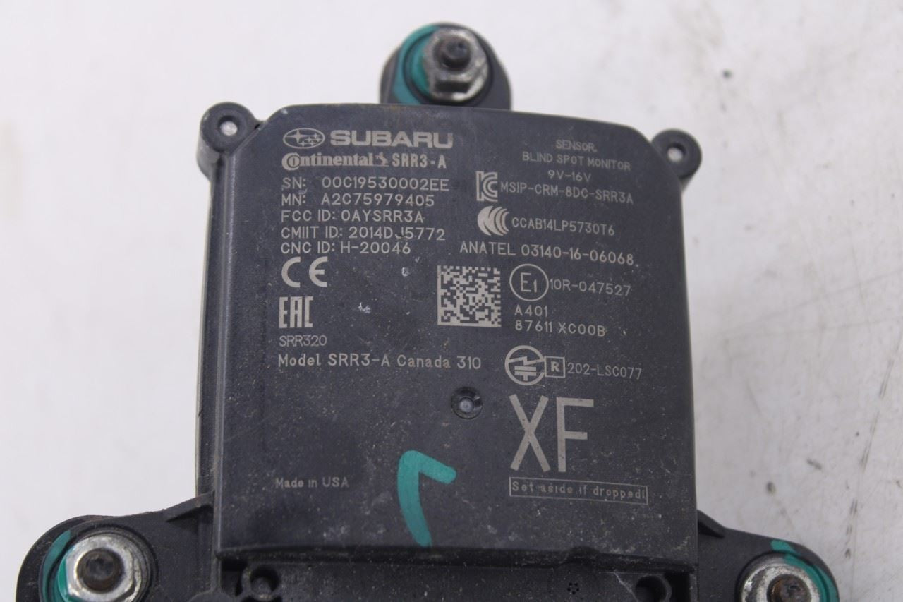 17-19 Subaru Impreza 2.0I Limited RR RH Blind Spot Detection Radar Sensor Module8