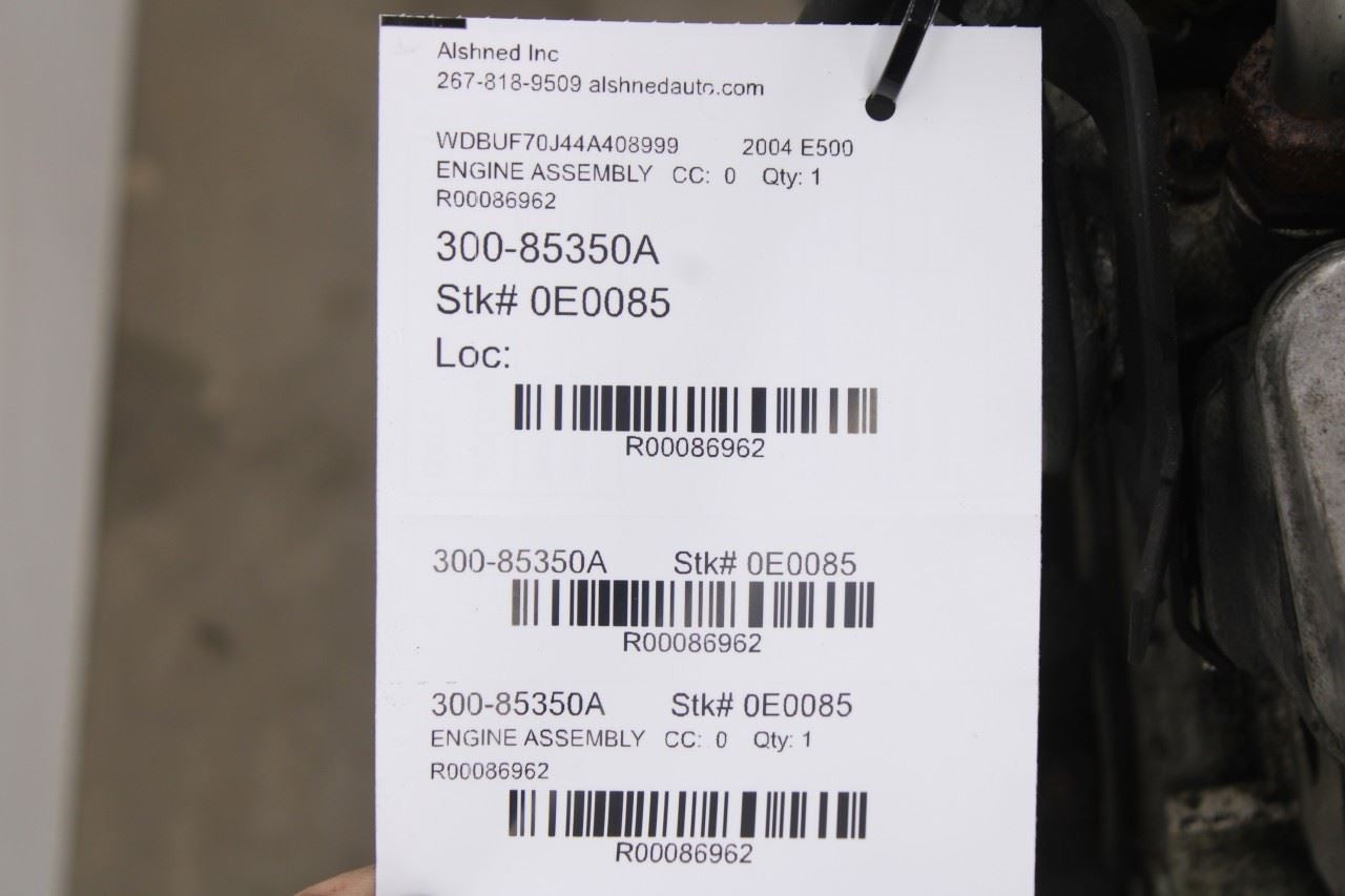 03-06 Mercedes-Benz E500 211 Type 5.0L V8 SOHC SMPI Engine Motor 118K 1130101044 - Alshned Auto Parts