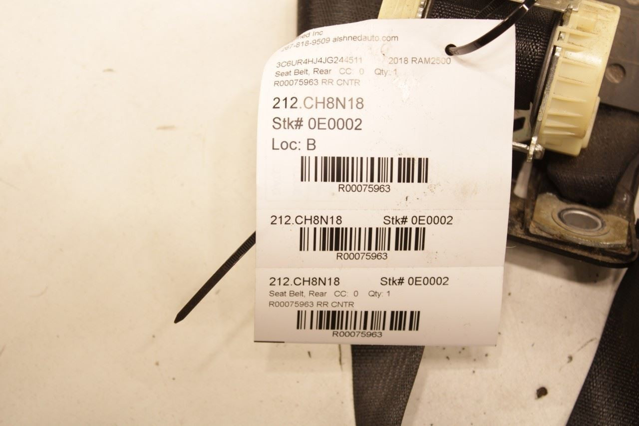 2013-18 Ram 2500 Tradesman Crew Cab 6.4L Rear Center 2nd Row Seat Belt Retractor - Alshned Auto Parts