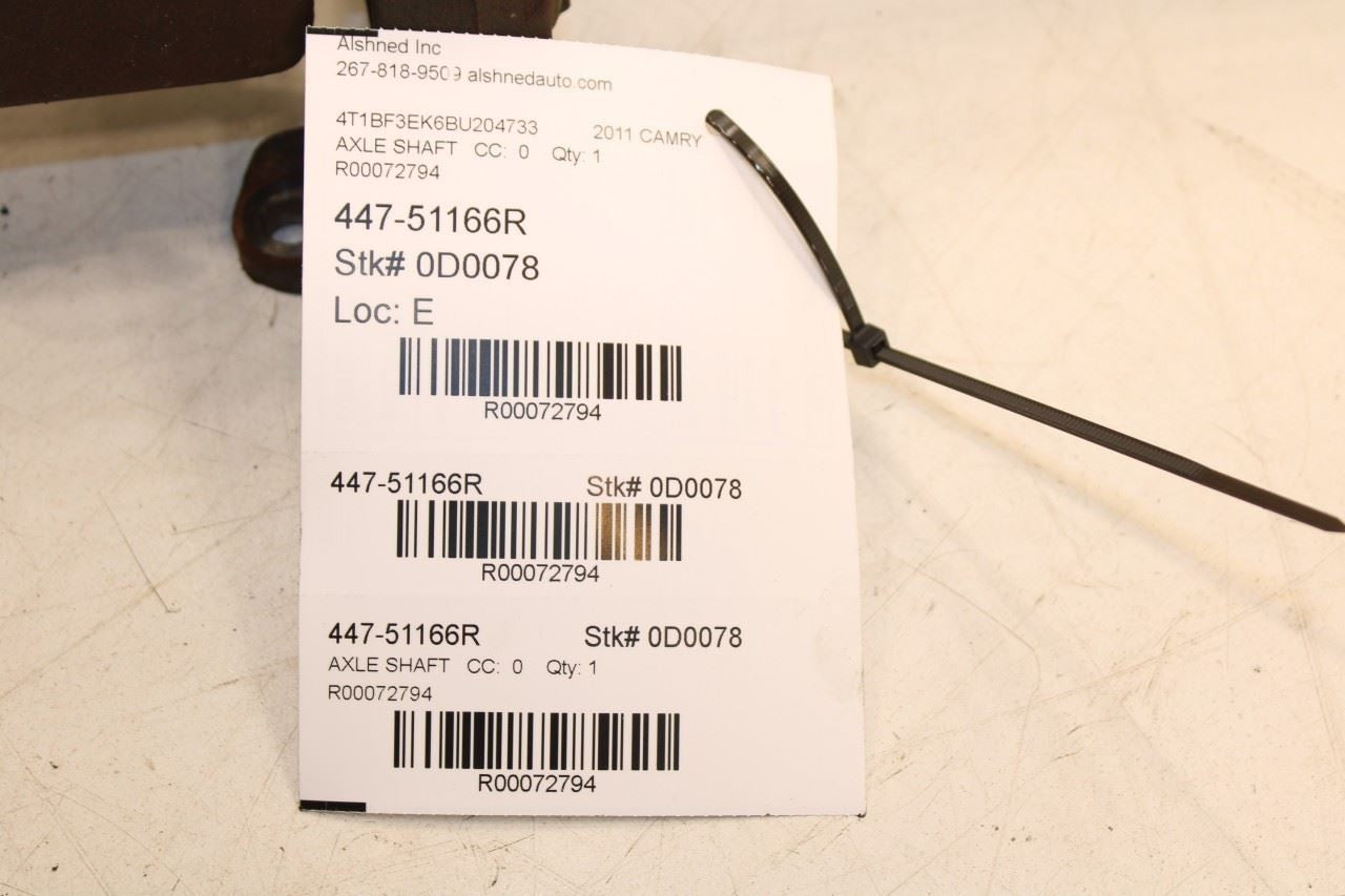 2011 Toyota Camry LE FWD Front Right Side CV Axle Drive Half Shaft w/ Bracket - Alshned Auto Parts