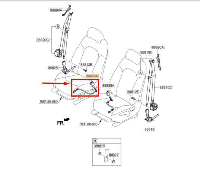 2015-2019 Hyundai Sonata Front Right Side Seat Belt Buckle 88840-C2000-TRY OEM - Alshned Auto Parts