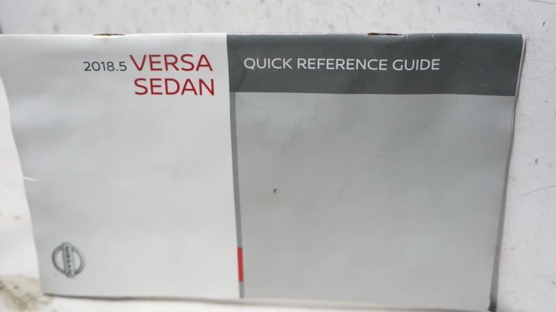 2018 Nissan Versa Sedan Owner's Manual Set with Case - Alshned Auto Parts