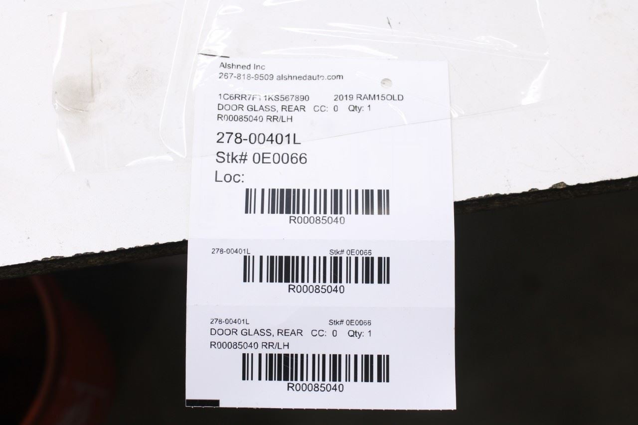 2014-2024 RAM 1500 Classic Express Rear Left Door Window Glass 55372327AB9