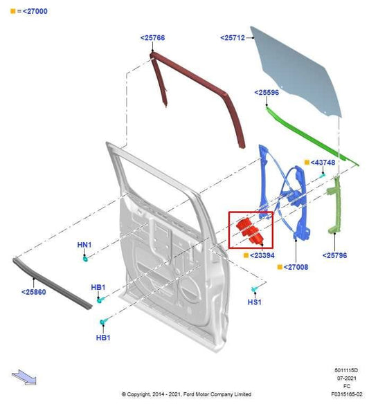 15-20 Ford F150 5.0L Rear Driver LH Side Door Power Window Motor FL3Z-1623395-A - Alshned Auto Parts