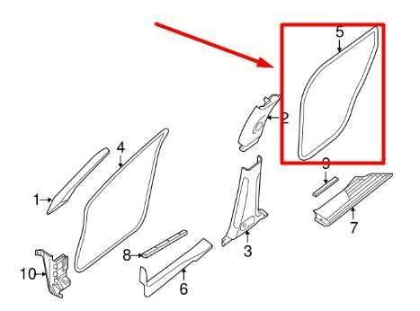 2017-2020 Infiniti QX60 Rear Left Door Weatherstrip On Body 76924-3JA1B OEM - Alshned Auto Parts