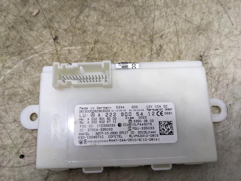 15-18 Mercedes-Benz C 300 Keyless Entry Anti Theft Control Module 222-900-54-12 - Alshned Auto Parts