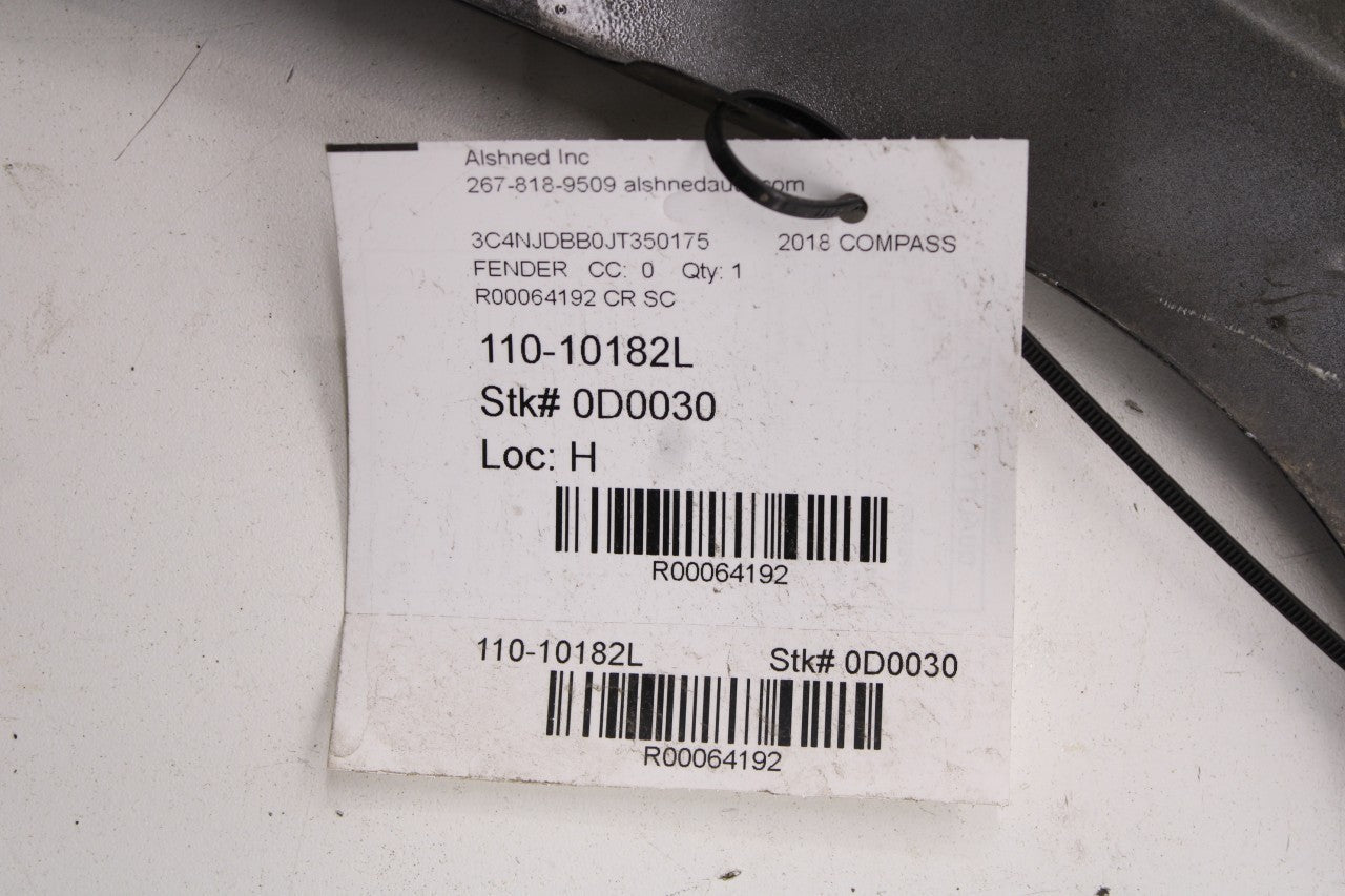 2018-2020 Jeep Compass Latitude Front Left Side Fender Panel 68243851AA *ReaD* - Alshned Auto Parts