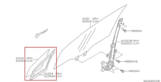 2015-21 Subaru WRX Premium Front Right Door Quarter Vent Window Glass 61012VA300 - Alshned Auto Parts