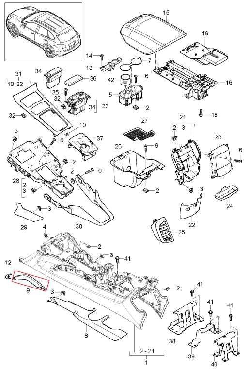 2011-2018 Porsche Cayenne S Center Console RH and LH Grab Handle 958553646017J01
