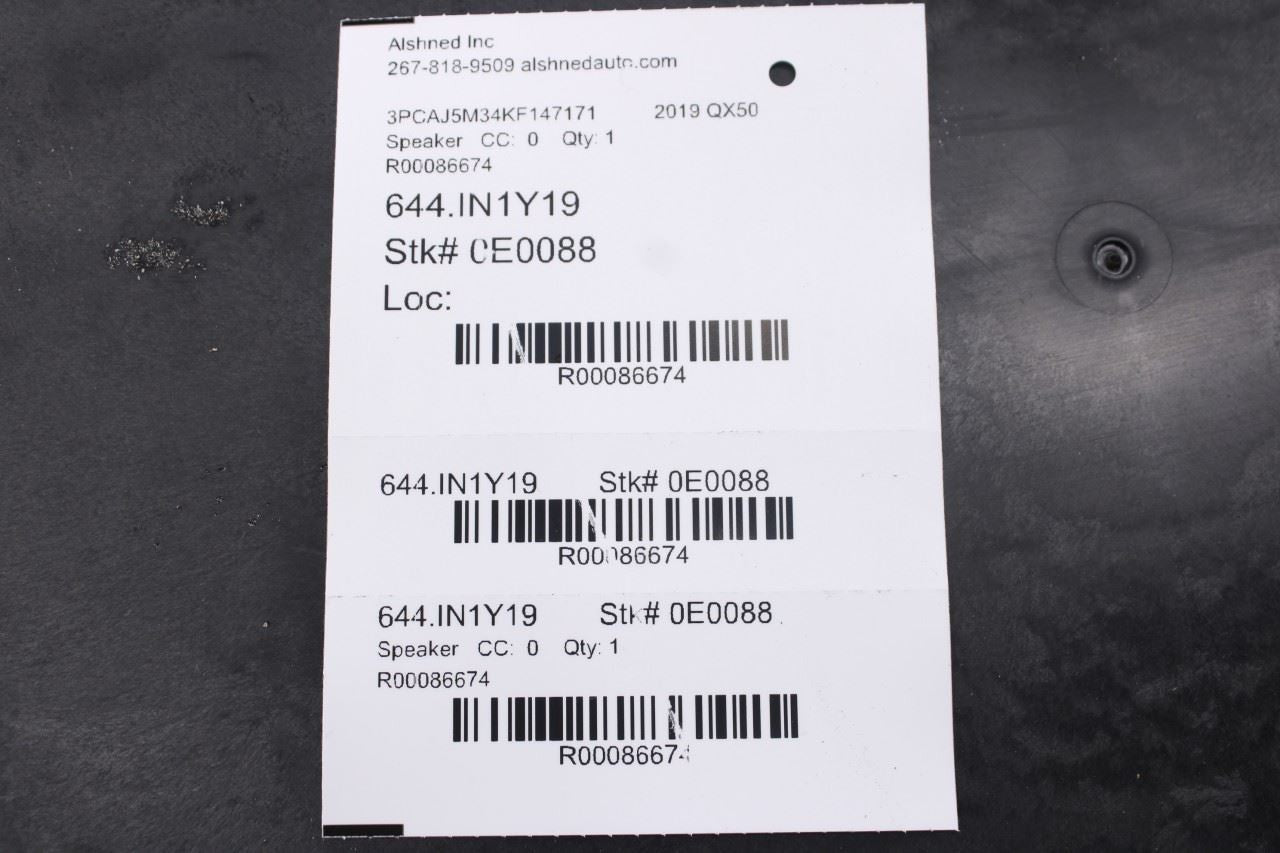 2019-2025 Infiniti QX50 Essential Rear Trunk Cargo Speaker Subwoofer 28170-5NZ2A16
