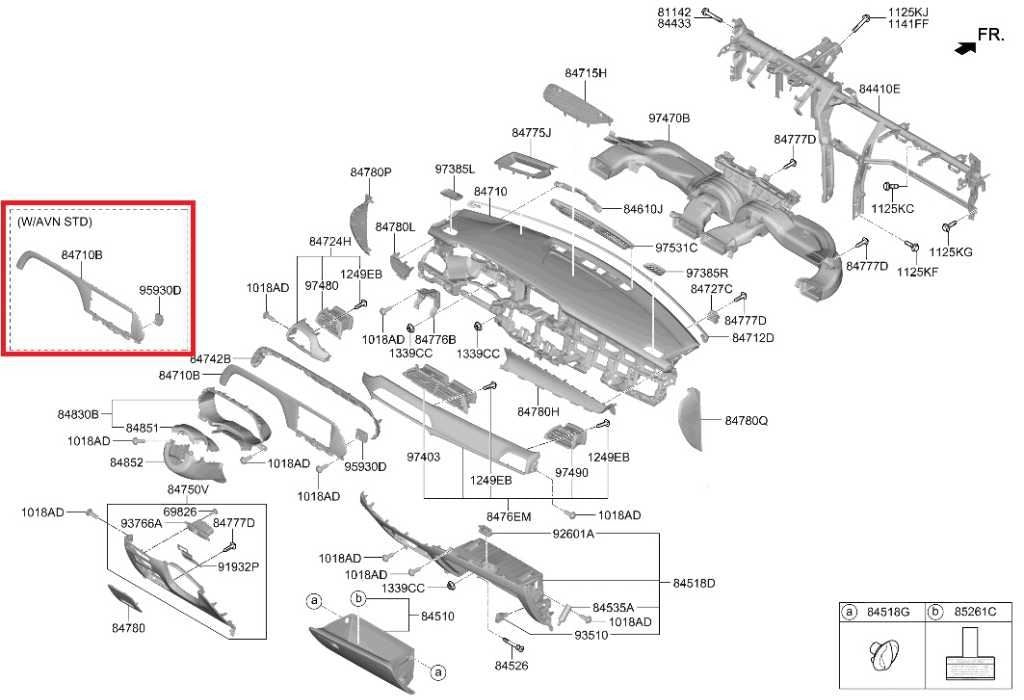 2020-22 Hyundai Palisade Limited AWD Dash Center Panel Display Bezel 84740-S85101
