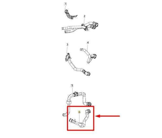 2015-2021 Jeep Renegade 2.4L HVAC Heater Supply Hose Tube 68372069AA OEM - Alshned Auto Parts