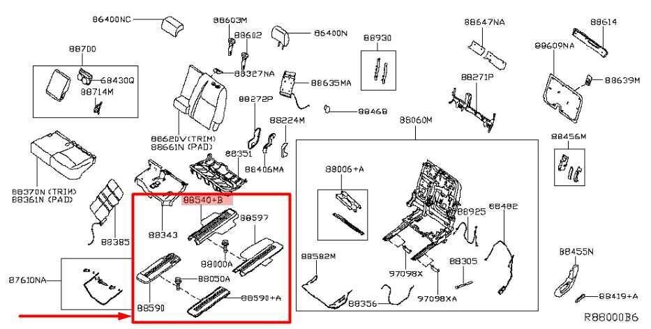 19-20 Infiniti QX60 RR LH 2nd Row Seat Rail Track Cover Trim Set 88592-3JA2A OEM - Alshned Auto Parts