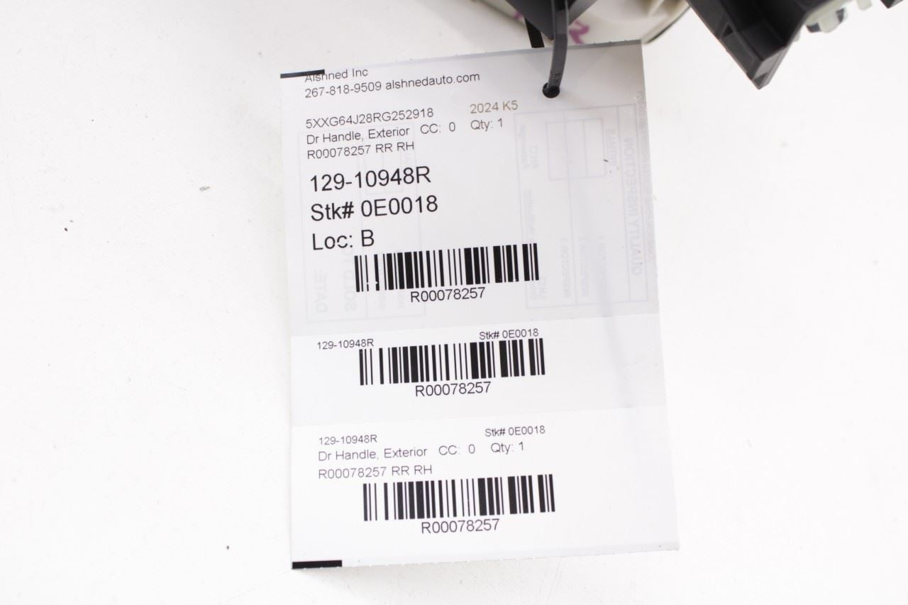 21-24 Kia K5 GTLine Rear Right Side Door Exterior Handle w/ Lock Latch Actuator - Alshned Auto Parts