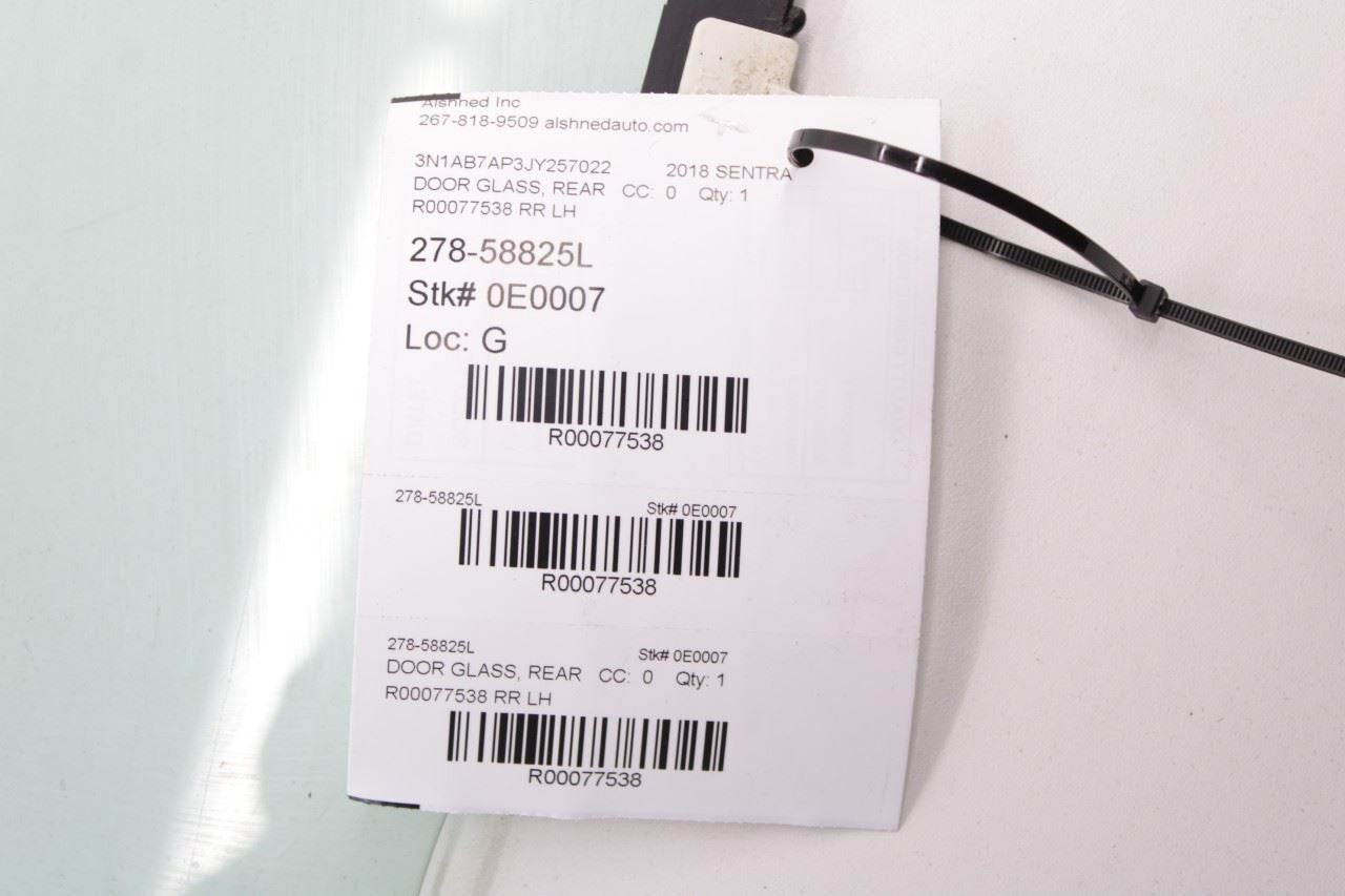 2013-2019 Nissan Sentra SL Rear Left Driver Side Door Window Glass 823013SG0A - Alshned Auto Parts