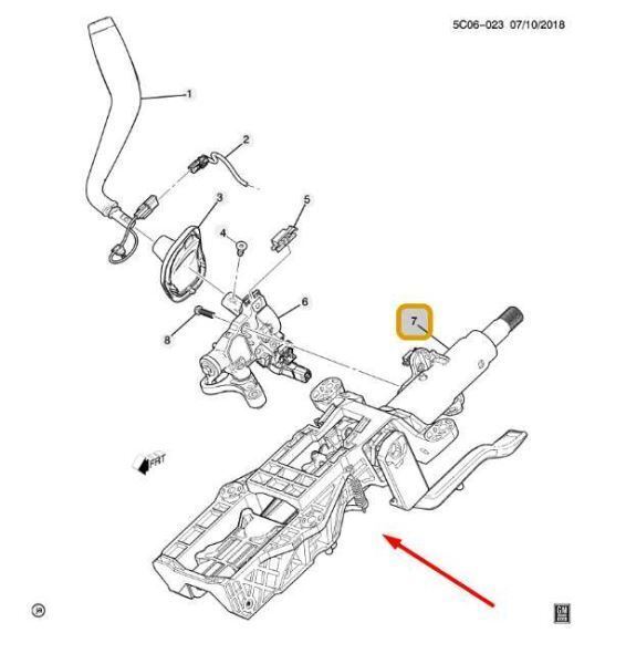 2019-2022 Chevrolet Silverado 1500 Steering Column Assembly 84667604 OEM - Alshned Auto Parts