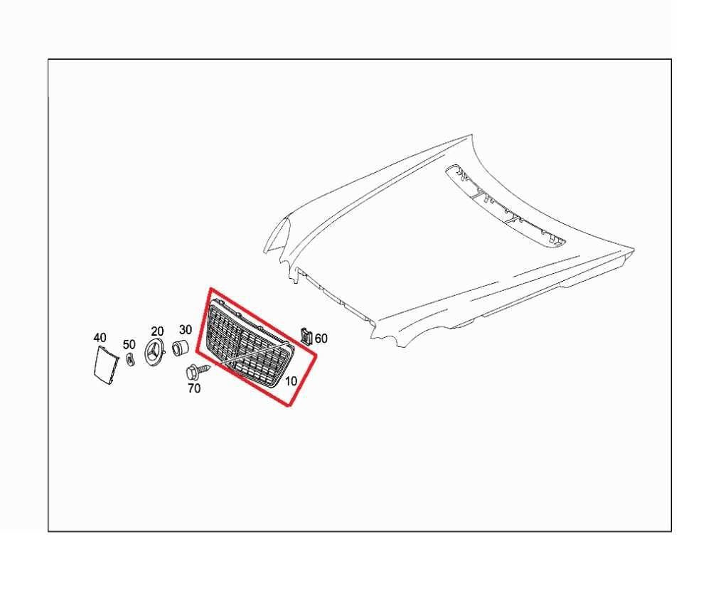 2003-06 Mercedes-Benz E500 Front Bumper Center Upper Radiator Grille 21188505831