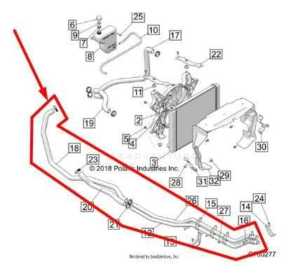 2020-2025 Polaris RZR XP 1000 Engine Coolant Hose Lines 5141612 OEM - Alshned Auto Parts