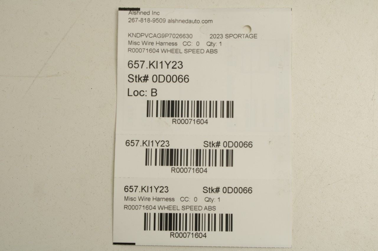 2023-25 Kia Sportage Hybrid EX AWD Rear ABS Wheel Speed Sensor Wire Harness Set - Alshned Auto Parts
