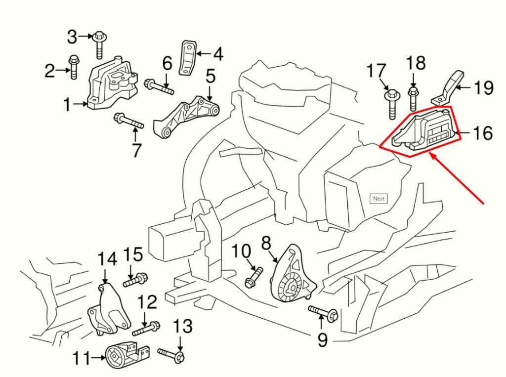 2017-2019 GMC Acadia SLT-1 3.6L AWD Left Driver Side Transmission Mount 84499838 - Alshned Auto Parts