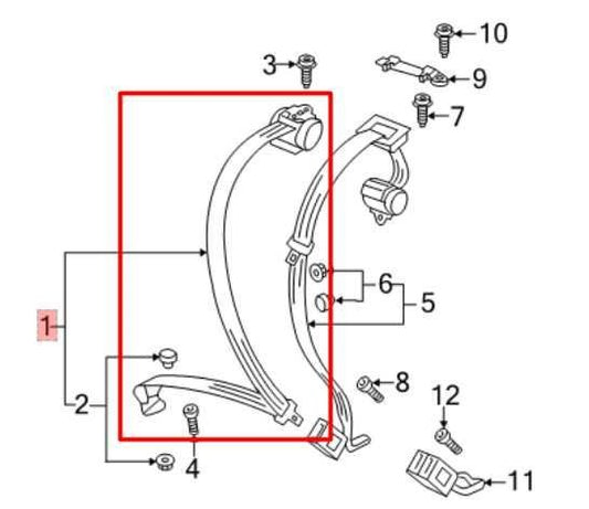 12-19 Volkswagen Passat SE 1.8L Rear Driver LH Side 2nd Row Seat Belt Retractor - Alshned Auto Parts