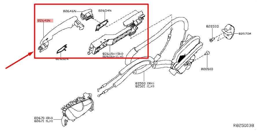 2014-2020 Nissan Rogue Rear Right Side Door Exterior Handle 80640-4BA0D OEM - Alshned Auto Parts