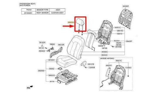 2015-2017 Hyundai Sonata FR Left Seat Headrest Cloth 88700-C2000-SMH OEM *ReaD* - Alshned Auto Parts