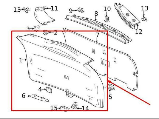 2018-2024 Buick Enclave Rear Liftgate Lower Trim Cover Panel 84677044 OEM - Alshned Auto Parts